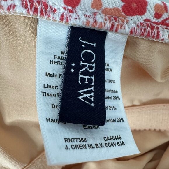 J Crew Printed One Piece Keyhole Swimsuit Size M Floral Coral Pink BP354 - Picture 6 of 7